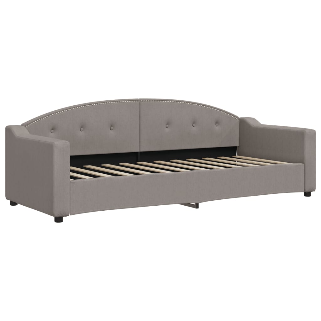 daybed med udtræk og skuffer 80x200 cm stof gråbrun