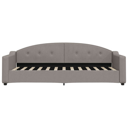 daybed med udtræk og skuffer 80x200 cm stof gråbrun