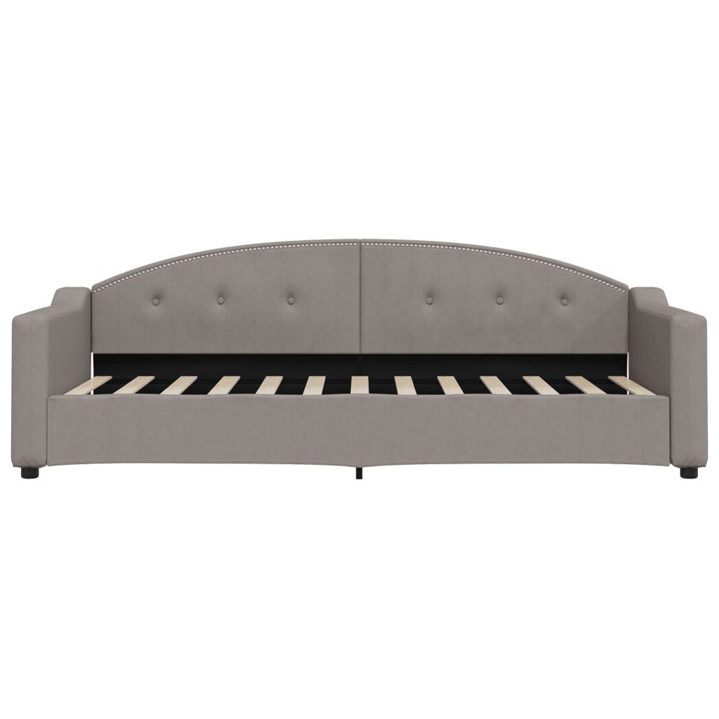 daybed med udtræk og skuffer 80x200 cm stof gråbrun