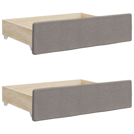 daybed med udtræk og skuffer 80x200 cm stof gråbrun