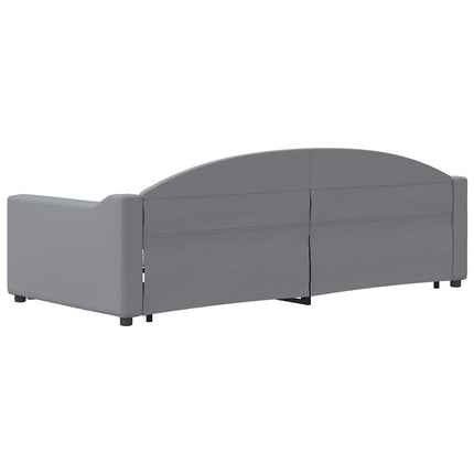 daybed med udtræk og skuffer 90x200 cm stof lysegrå