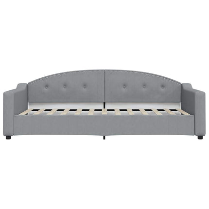 daybed med udtræk og skuffer 90x200 cm stof lysegrå