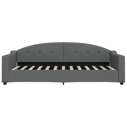 daybed med udtræk og skuffer 90x200 cm stof mørkegrå