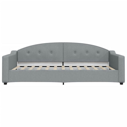daybed med udtræk og skuffer 100x200 cm stof lysegrå