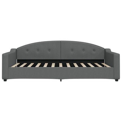 daybed med udtræk og skuffer 100x200 cm stof mørkegrå