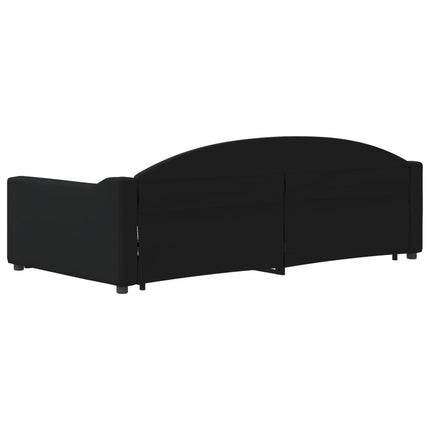 daybed med udtræk og skuffer 100x200 cm stof sort