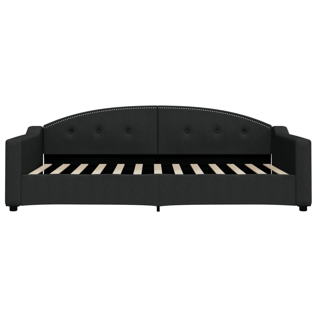 daybed med udtræk og skuffer 100x200 cm stof sort