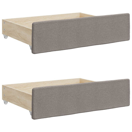 daybed med udtræk og skuffer 100x200 cm stof gråbrun