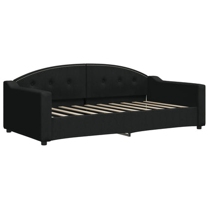 daybed med udtræk og skuffer 90x190 cm stof sort