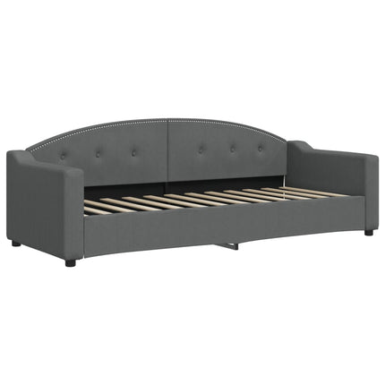 daybed med udtræk og skuffer 80x200 cm stof mørkegrå