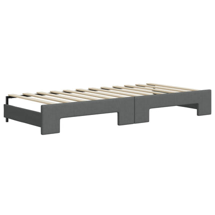 daybed med udtræk og skuffer 80x200 cm stof mørkegrå
