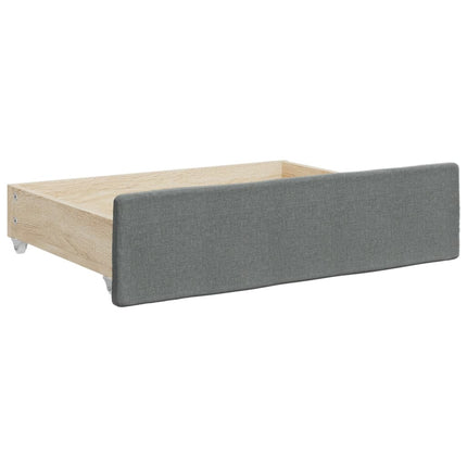 daybed med udtræk og skuffer 80x200 cm stof mørkegrå