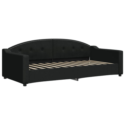 daybed med udtræk og skuffer 80x200 cm stof sort
