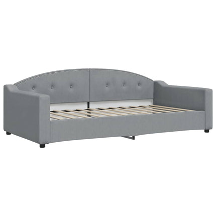 daybed med udtræk og skuffer 100x200 cm stof lysegrå