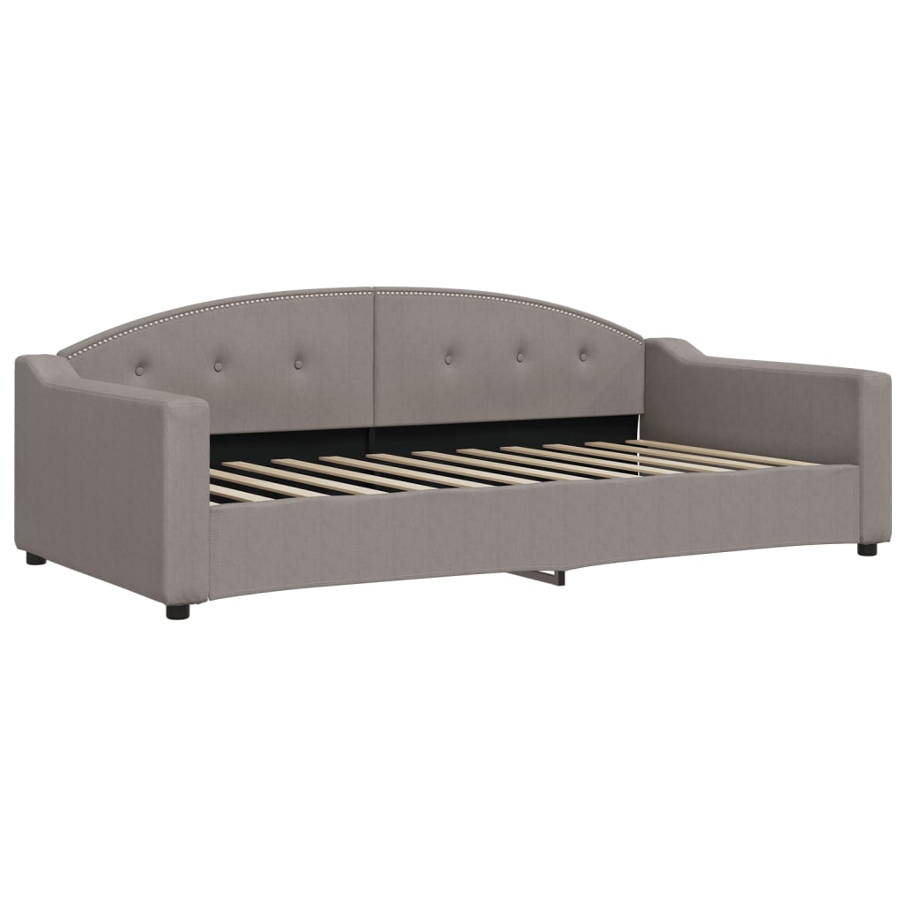 daybed med udtræk og skuffer 100x200 cm stof gråbrun
