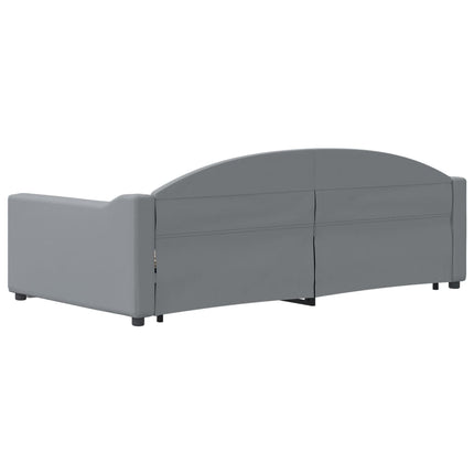 daybed med udtræk 100x190 cm stof lysegrå