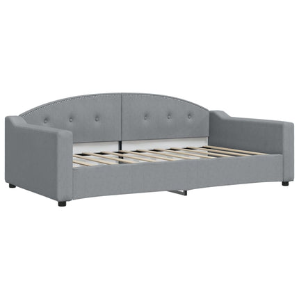 daybed med udtræk 100x190 cm stof lysegrå