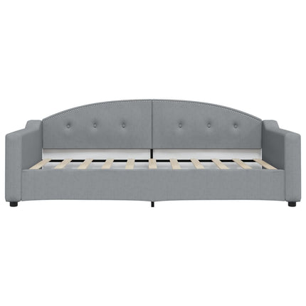 daybed med udtræk 100x190 cm stof lysegrå