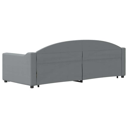 daybed med udtræk og skuffer 100x190 cm stof lysegrå
