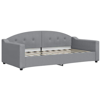 daybed med udtræk og skuffer 100x190 cm stof lysegrå