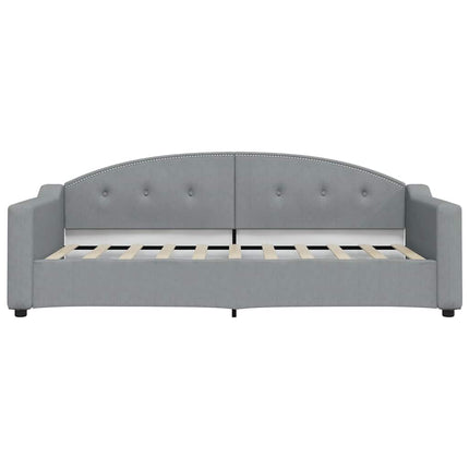daybed med udtræk og skuffer 100x190 cm stof lysegrå
