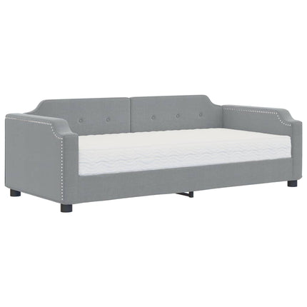 daybed med madras 80x200 cm stof lysegrå