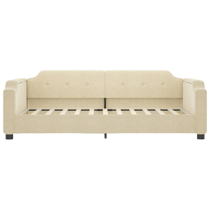 daybed med madras 80x200 cm stof cremefarvet