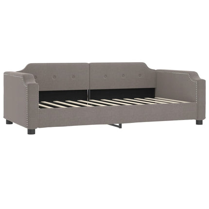 daybed med madras 90x200 cm stof gråbrun