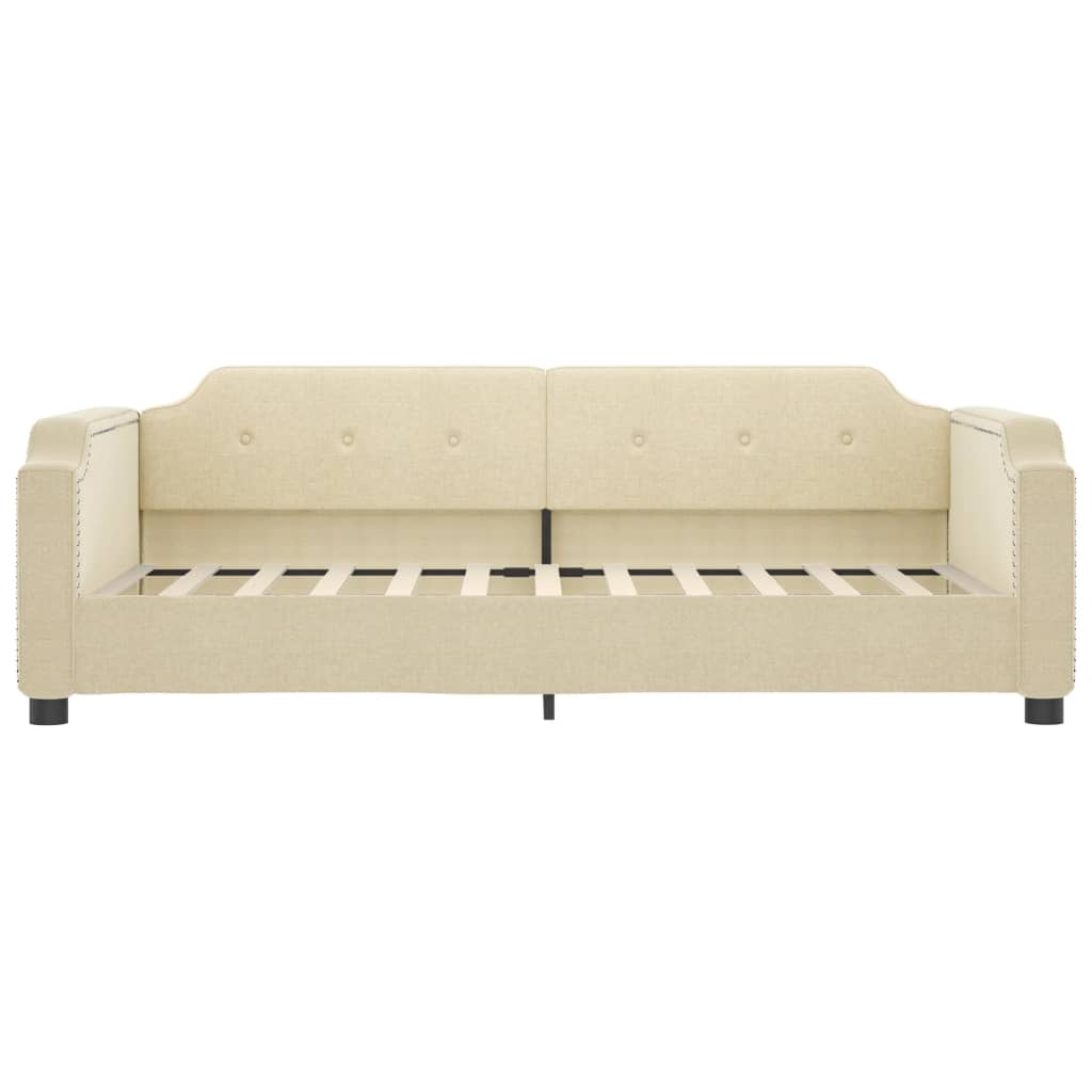 daybed med madras 90x200 cm stof cremefarvet