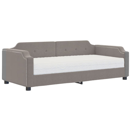 daybed med madras 100x200 cm stof gråbrun