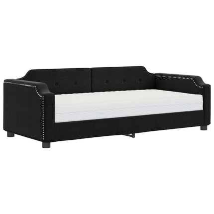 daybed med madras 90x190 cm stof sort