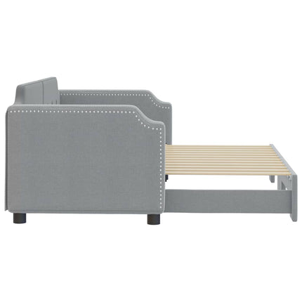 daybed med udtræk 80x200 cm stof lysegrå