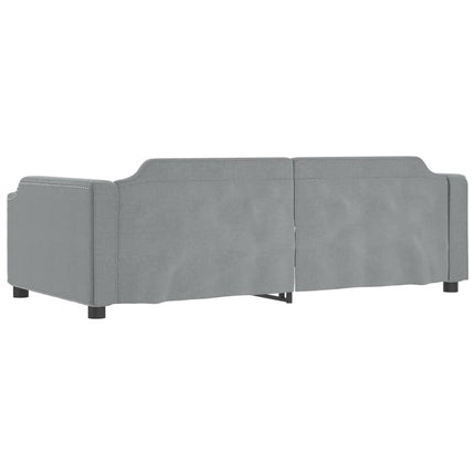 daybed med udtræk 80x200 cm stof lysegrå
