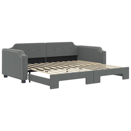 daybed med udtræk 80x200 cm stof mørkegrå