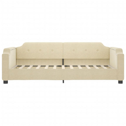 daybed med udtræk 80x200 cm stof cremefarvet