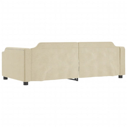 daybed med udtræk 80x200 cm stof cremefarvet