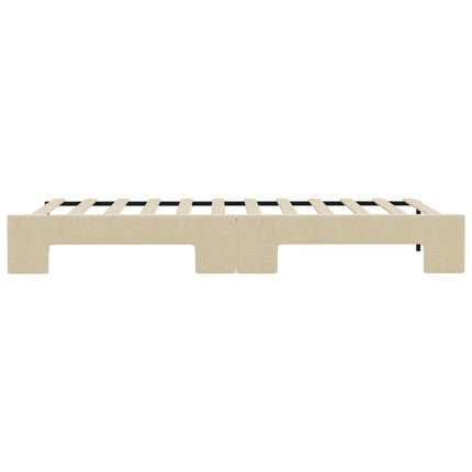 daybed med udtræk 80x200 cm stof cremefarvet