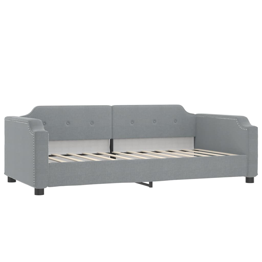 daybed med udtræk 90x200 cm stof lysegrå
