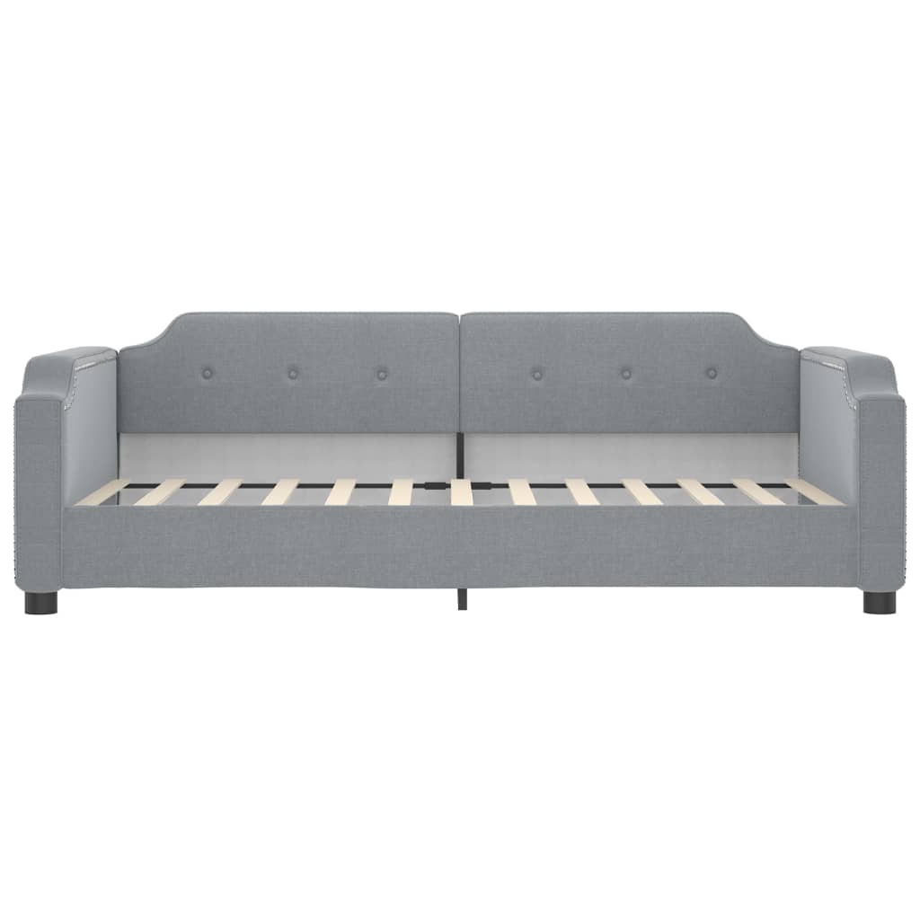 daybed med udtræk 90x200 cm stof lysegrå