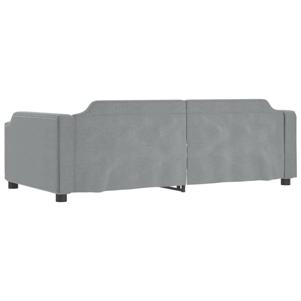 daybed med udtræk 90x200 cm stof lysegrå