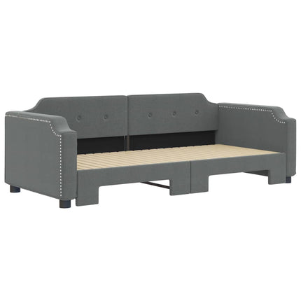 daybed med udtræk 90x200 cm stof mørkegrå