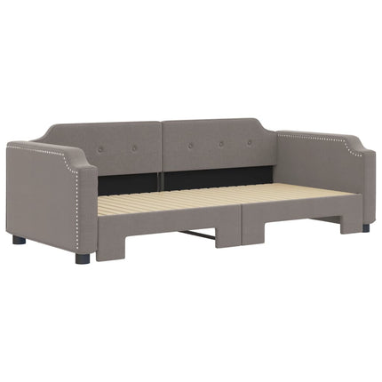 daybed med udtræk 90x200 cm stof gråbrun