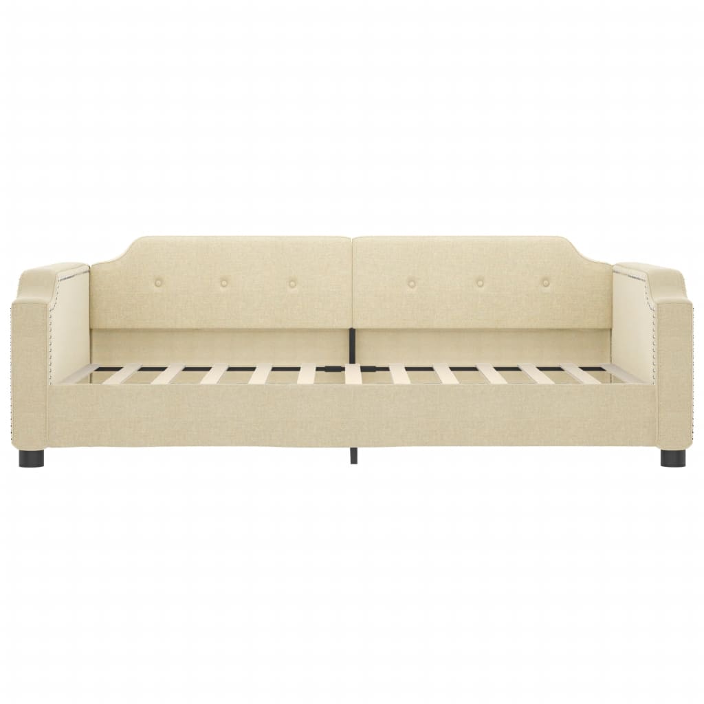 daybed med udtræk 90x200 cm stof cremefarvet