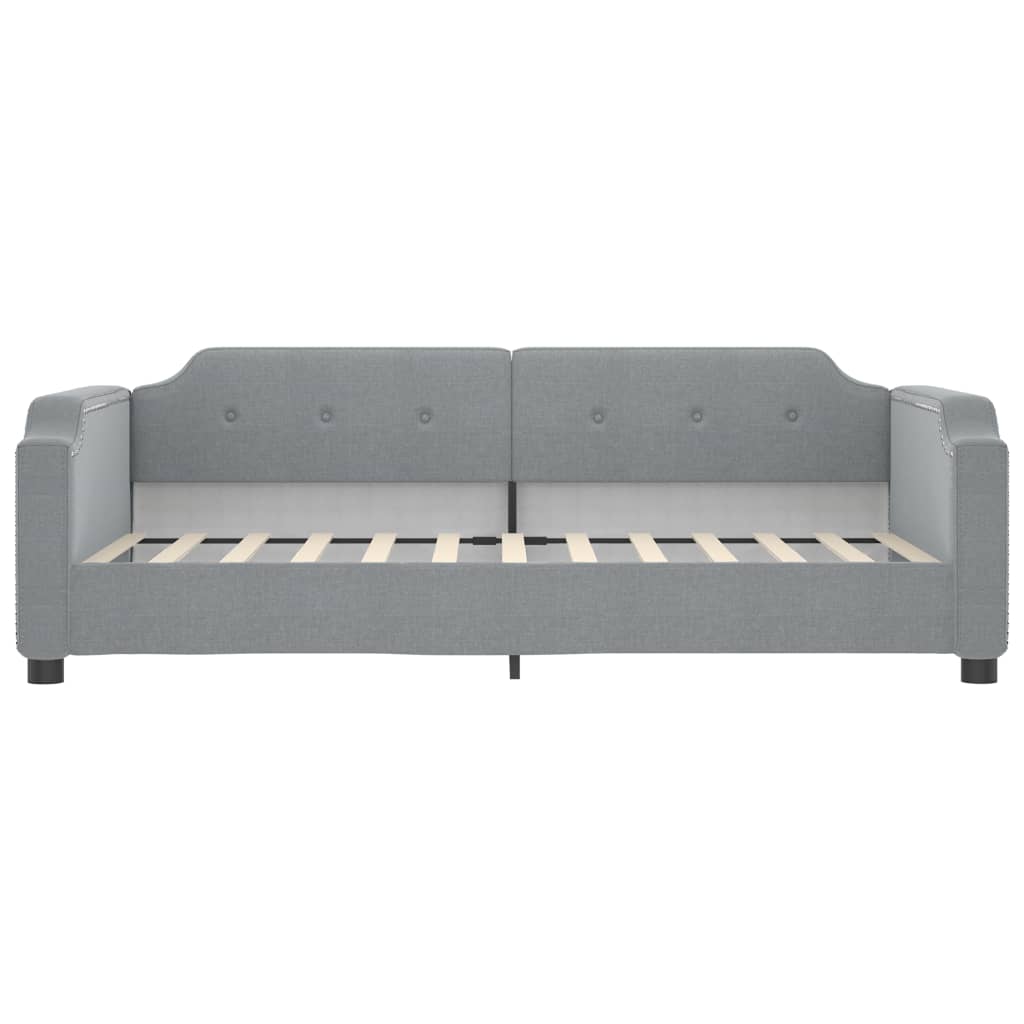 daybed med udtræk 100x200 cm stof lysegrå