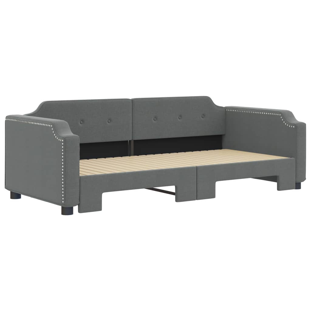 daybed med udtræk 100x200 cm stof mørkegrå