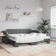 daybed med udtræk 100x200 cm stof mørkegrå