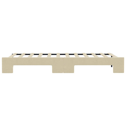 daybed med udtræk 100x200 cm stof cremefarvet