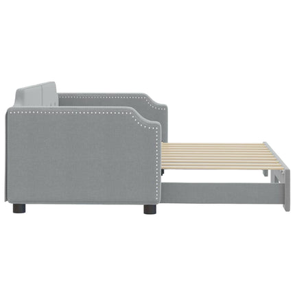 daybed med udtræk 90x190 cm stof lysegrå