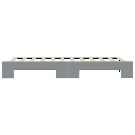 daybed med udtræk 90x190 cm stof lysegrå