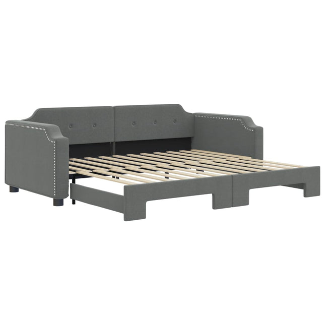 daybed med udtræk 90x190 cm stof mørkegrå